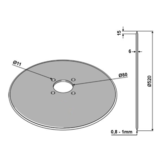 Øverum rulleskær 20" glat 80662